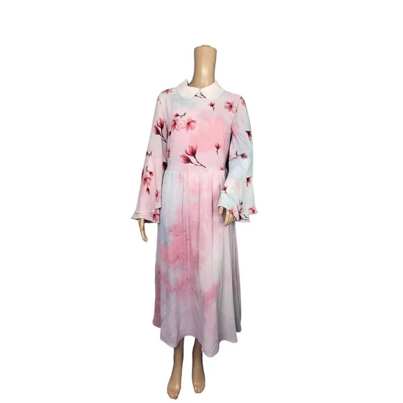 REFKA Dresses & Skirts - CUSTOM REFKA Red Blue Tie Dye Floral Dress